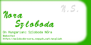 nora szloboda business card